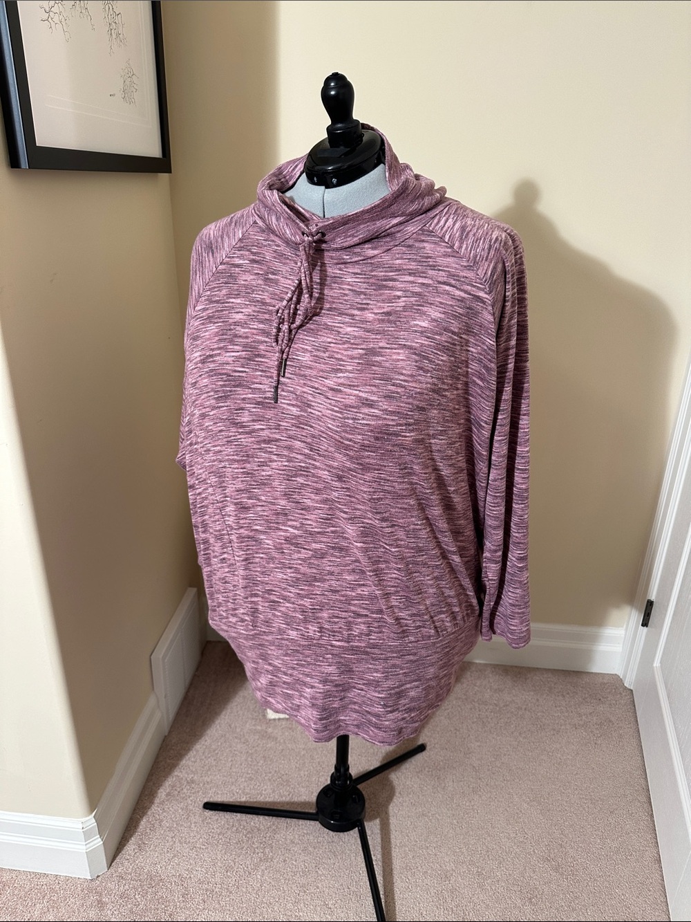 Pennies Heathered Purple Cowl-Neck Pullover